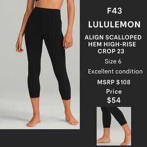Lululemon Align™ High Rise Petal Hem Crop 23” 
size 4 Black